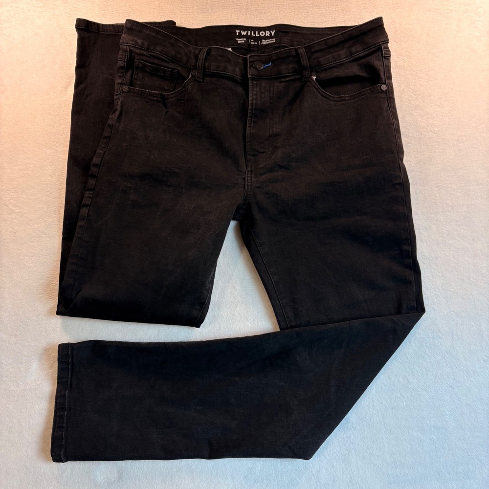 Twillory Technical Denim Mens 34 Trim Fit Black Performance Jeans Tailored Pants